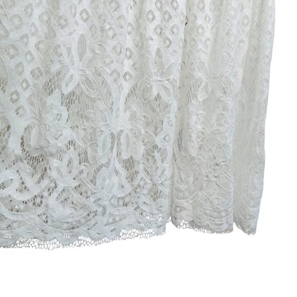 J. Gee White Lace Maxi Dress Size Medium Flowy Wedding Engagement Beach Summer - Picture 5 of 9